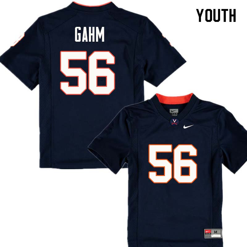 Youth #56 Matt Gahm Virginia Cavaliers College Football Jerseys Sale-Navy - Click Image to Close